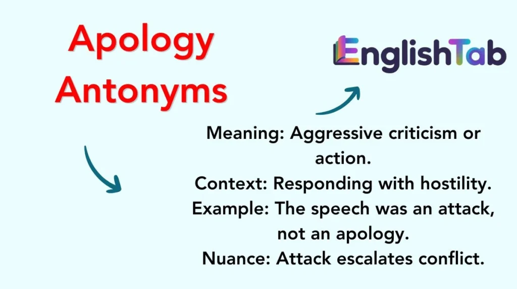 Apology Antonyms
