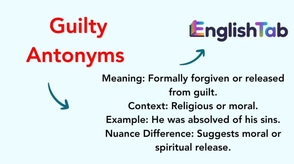 Guilty Antonyms