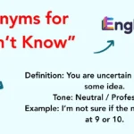 Synonyms for “I Don’t Know”