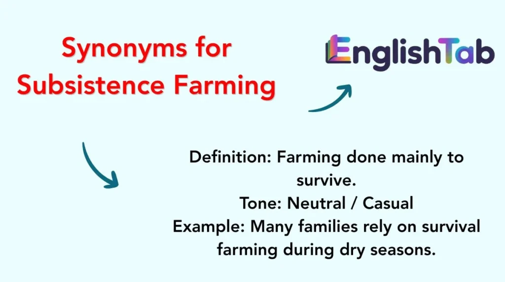 Synonyms for Subsistence Farming