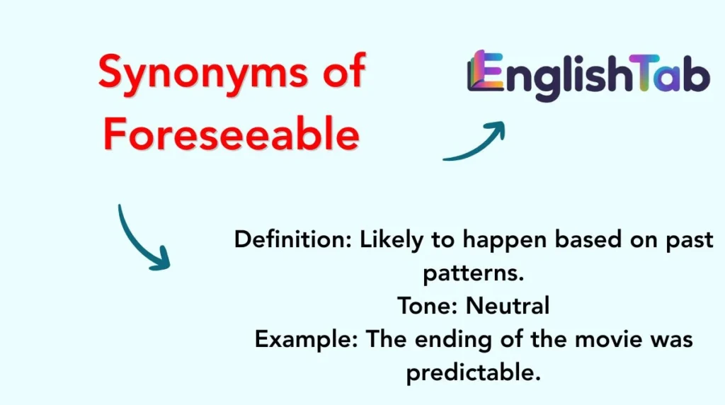 Synonyms of Foreseeable
